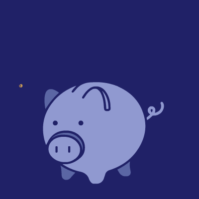 illustration animée d'un cochon tirelire